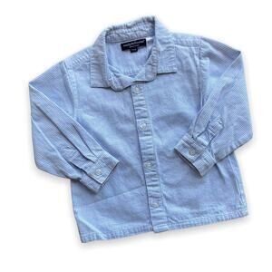 Wendy Bellissimo Boys Shirt Size‎ 24 Months Blue White Striped Stripe Button Up
